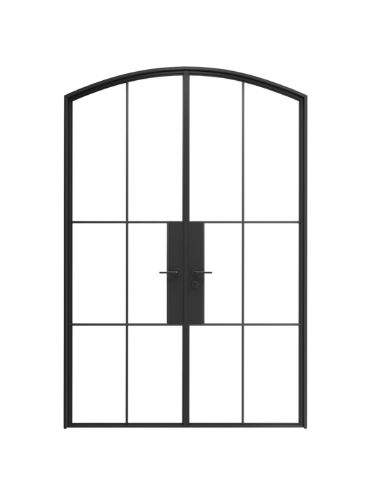 Chase- Half-Arch Double Solid Steel Glass Doors image 0