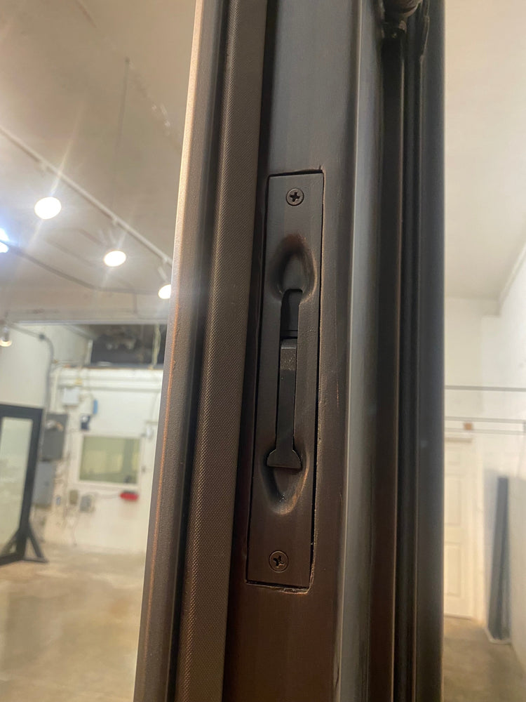 AZALEA - Flat top, pre-hung, bug screens, wrought iron door , 61x81- Right Hand - Luxe Iron Doors