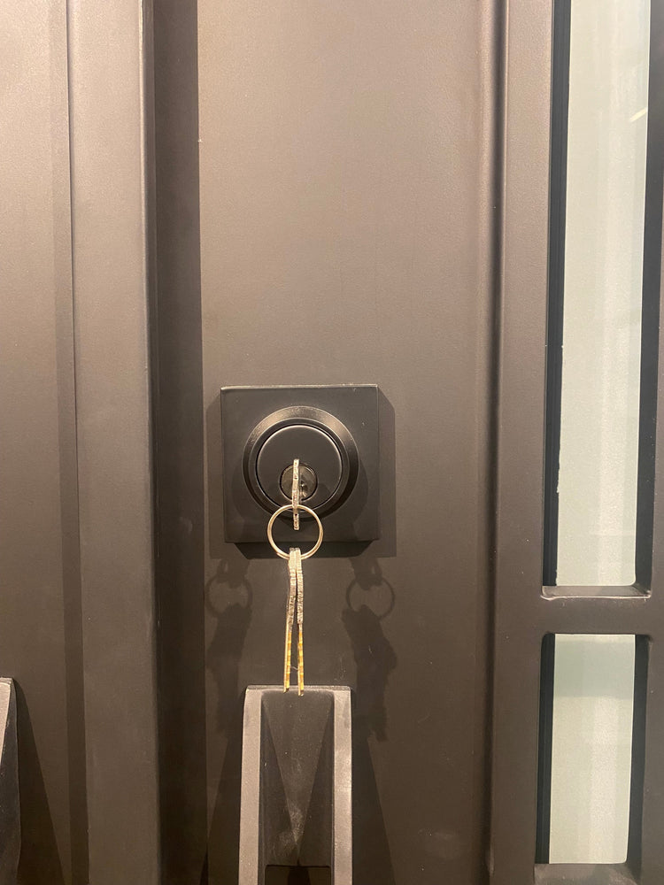 AZALEA - Flat top, pre-hung, bug screens, wrought iron door , 61x81- Right Hand - Luxe Iron Doors