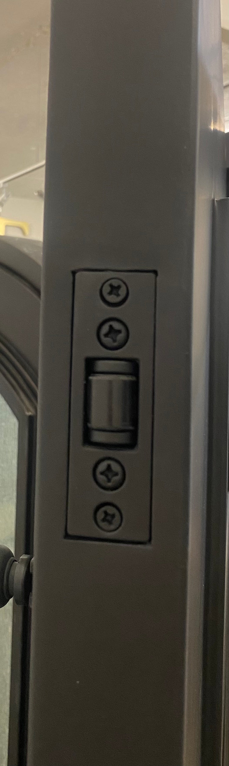 AZALEA - Flat top, pre-hung, bug screens, wrought iron door , 61x81- Right Hand - Luxe Iron Doors