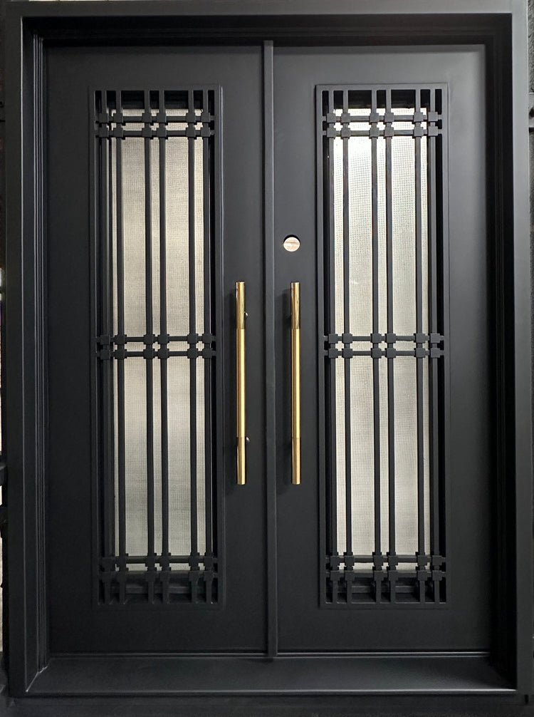 Modern Double Entry Iron Doors - LUXE