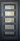 LOTUS-flat top, pre-hung, modern front entry single wrought iron door- 37x81 Right Hand