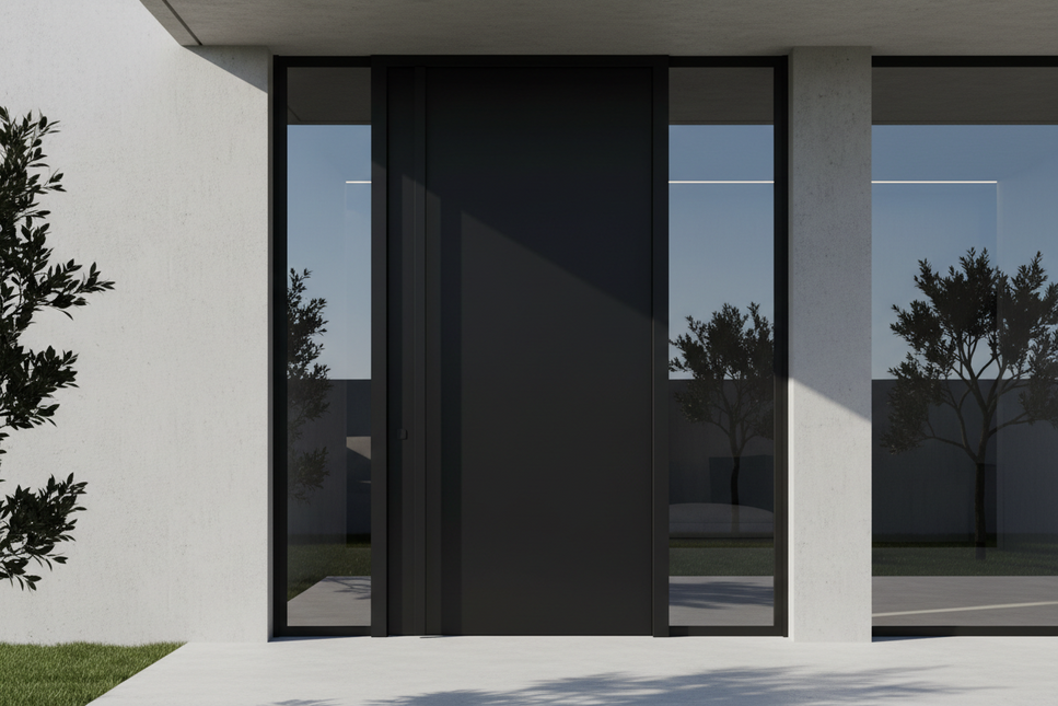 Pivot steel door