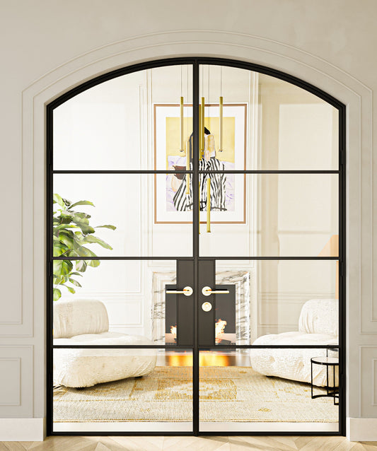 Denver- Half-Arch Double Steel Glass Doors image 1