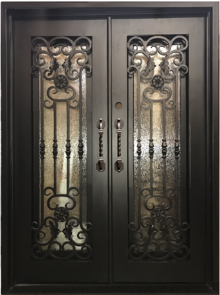 square top iron doors