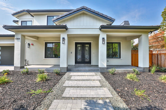 PLUM- modern double entry, wrought iron doors,removable bug screen -72x96 Right Hand - Luxe Iron Doors