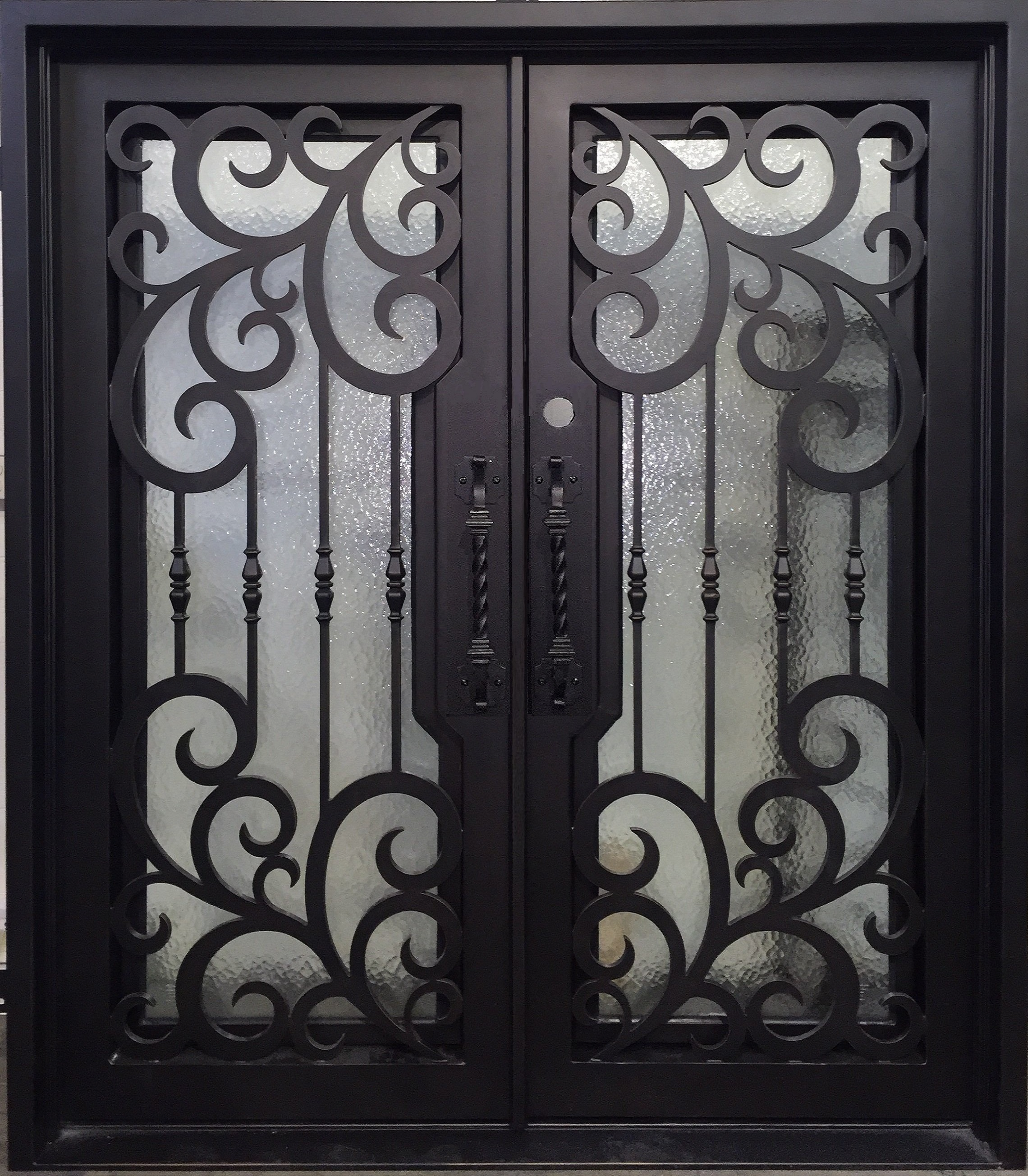 LILAC- square top, double front entry wrought iron doors, bug screens-72X81 Right Hand