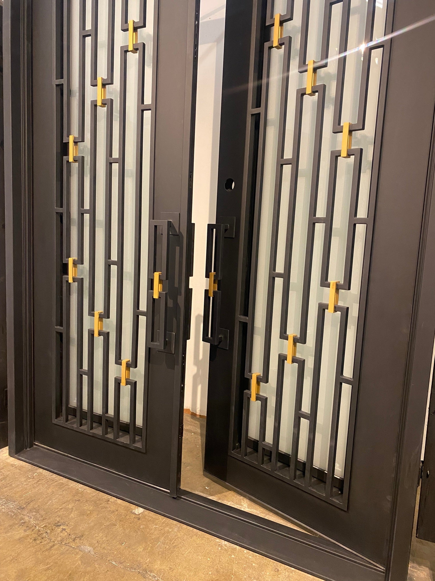 Diamond Double Entry Wrought Iron Door | Iron Front Doors