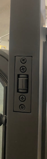 AZALEA - Flat top, pre-hung, bug screens, wrought iron door , 61x81- Right Hand - Luxe Iron Doors 