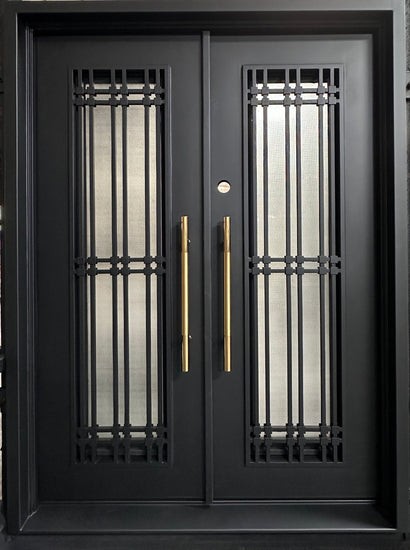 Modern Double Entry Iron Doors - LUXE