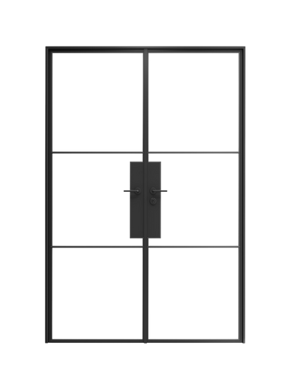 Estelle-  Solid Steel Glass Double Doors image 0