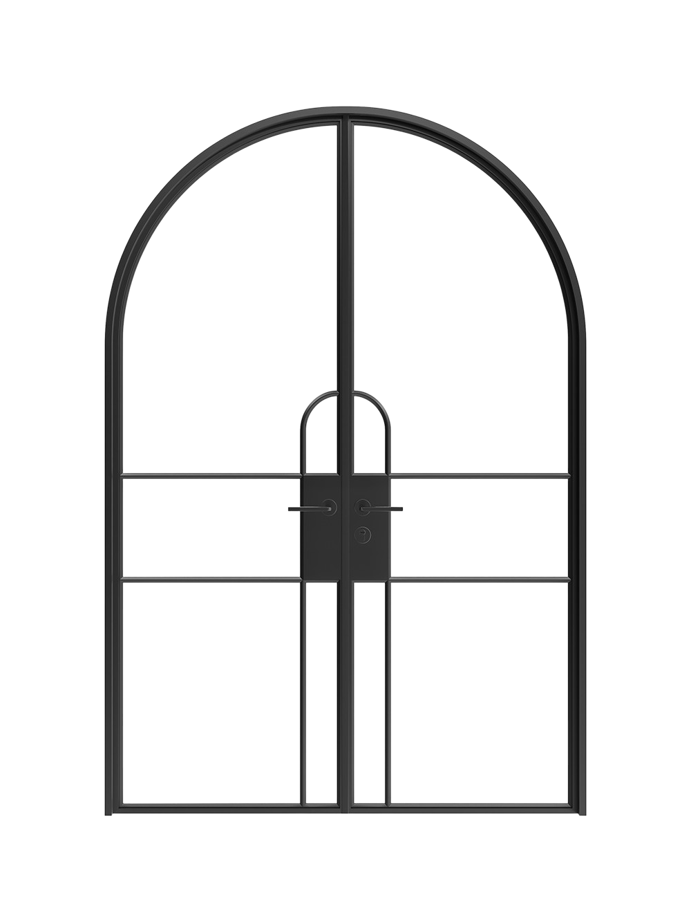 Quincy-  Full-Arch Double Steel Glass Doors image 0