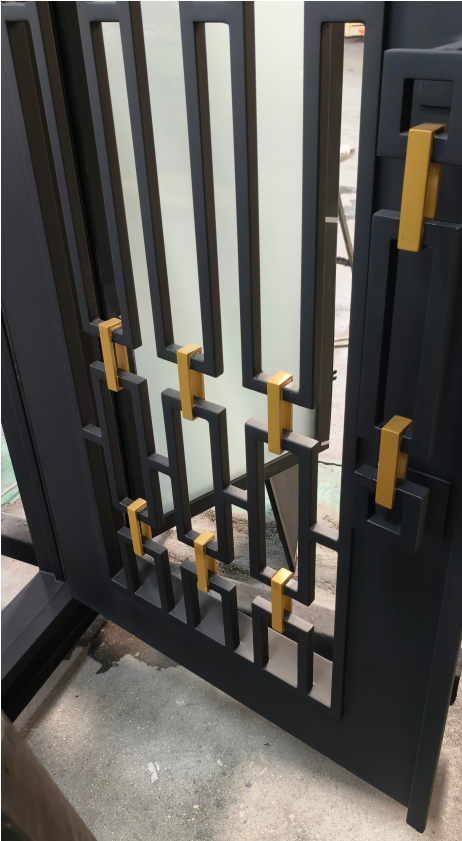 CATENA modern double entry, wrought iron doors,removable bug screen -61x81 Right Hand