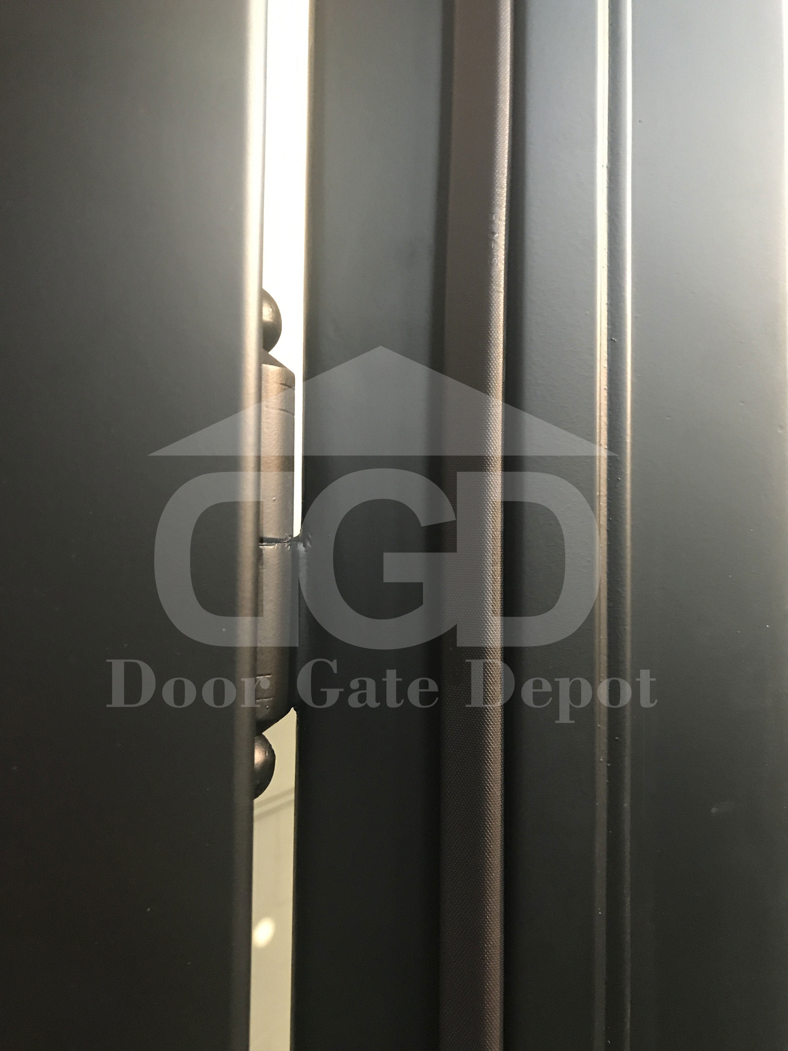 PLUM- modern double entry, wrought iron doors,removable bug screen -72x96 Right Hand - Door Gate Depot