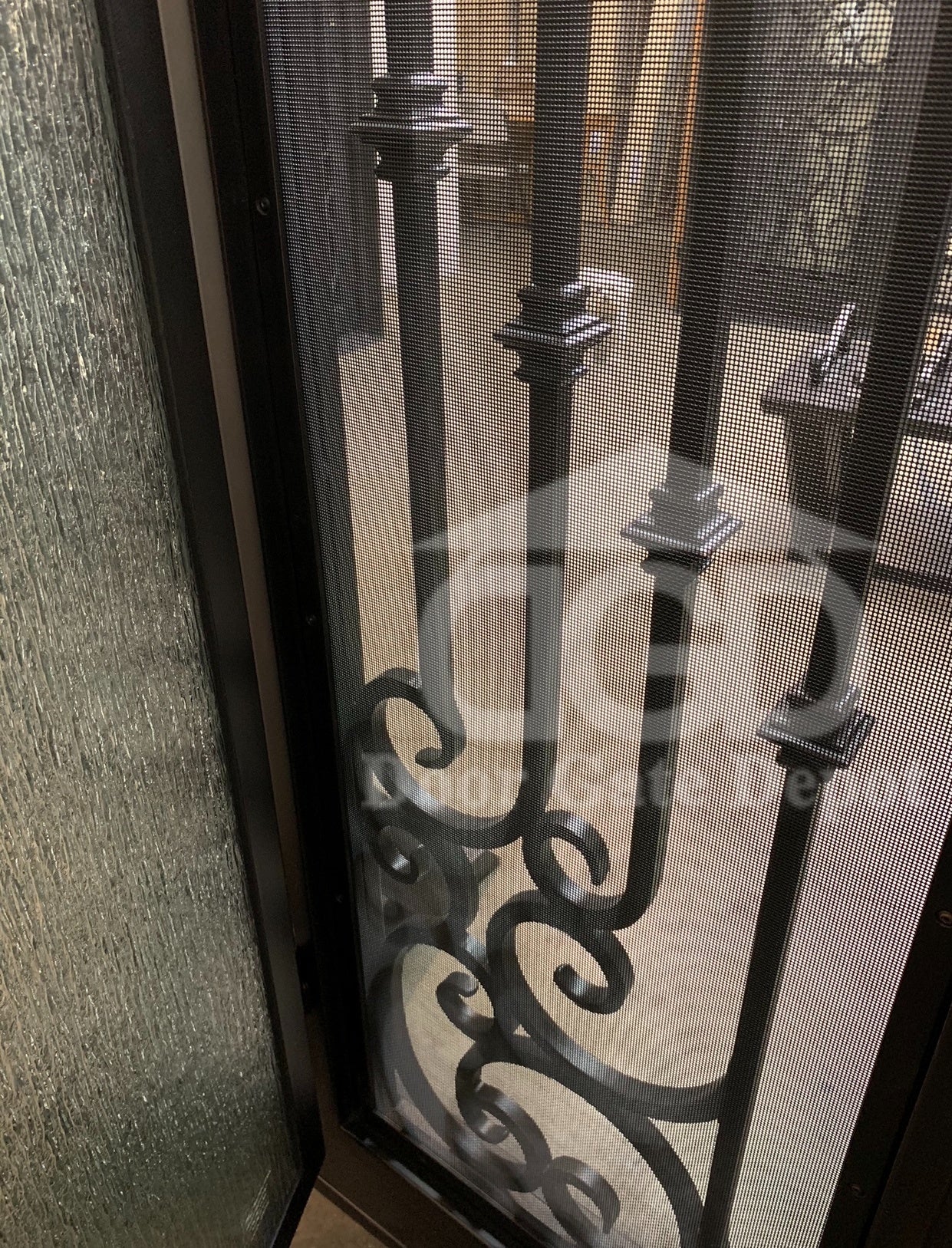 DAHLIA- square top, pre-hung, removable bug screens, wrought iron doors -62X96 Right Hand - Door Gate Depot
