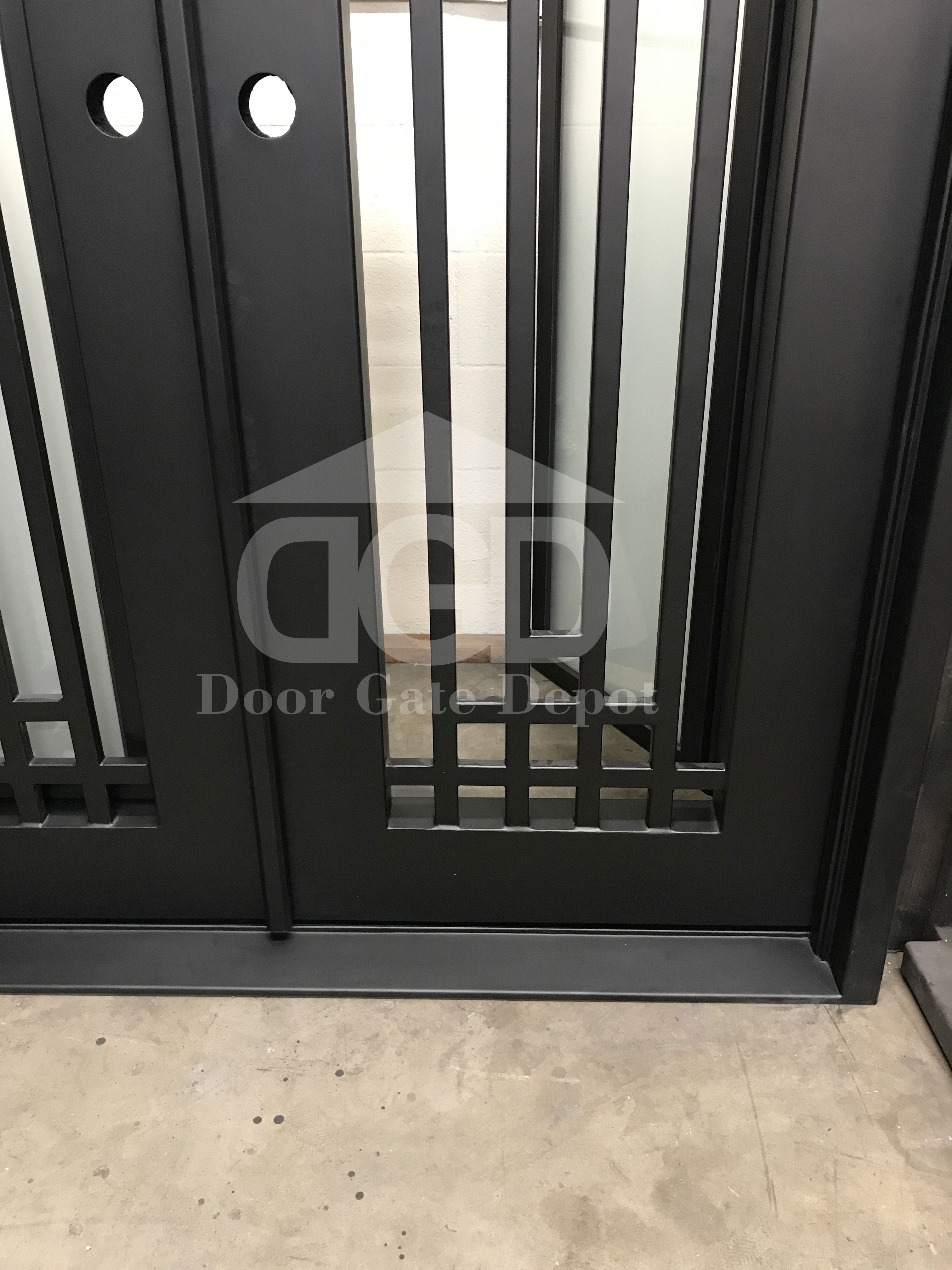 OLIVE-  square top, modern design, bug screens, wrought iron doors-61X81 Right Hand - Door Gate Depot