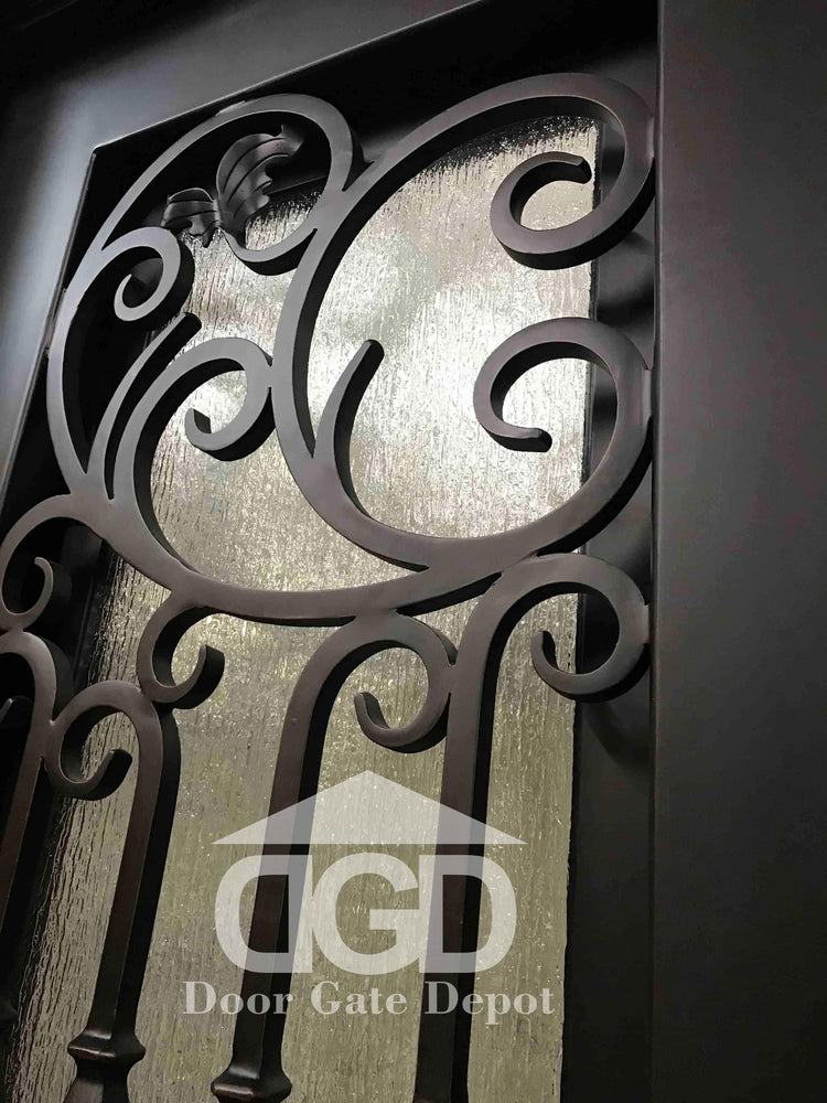 MAPLE- eyebrow top, bottom panel, bug screens wrought iron doors-61x81 Right Hand - Door Gate Depot