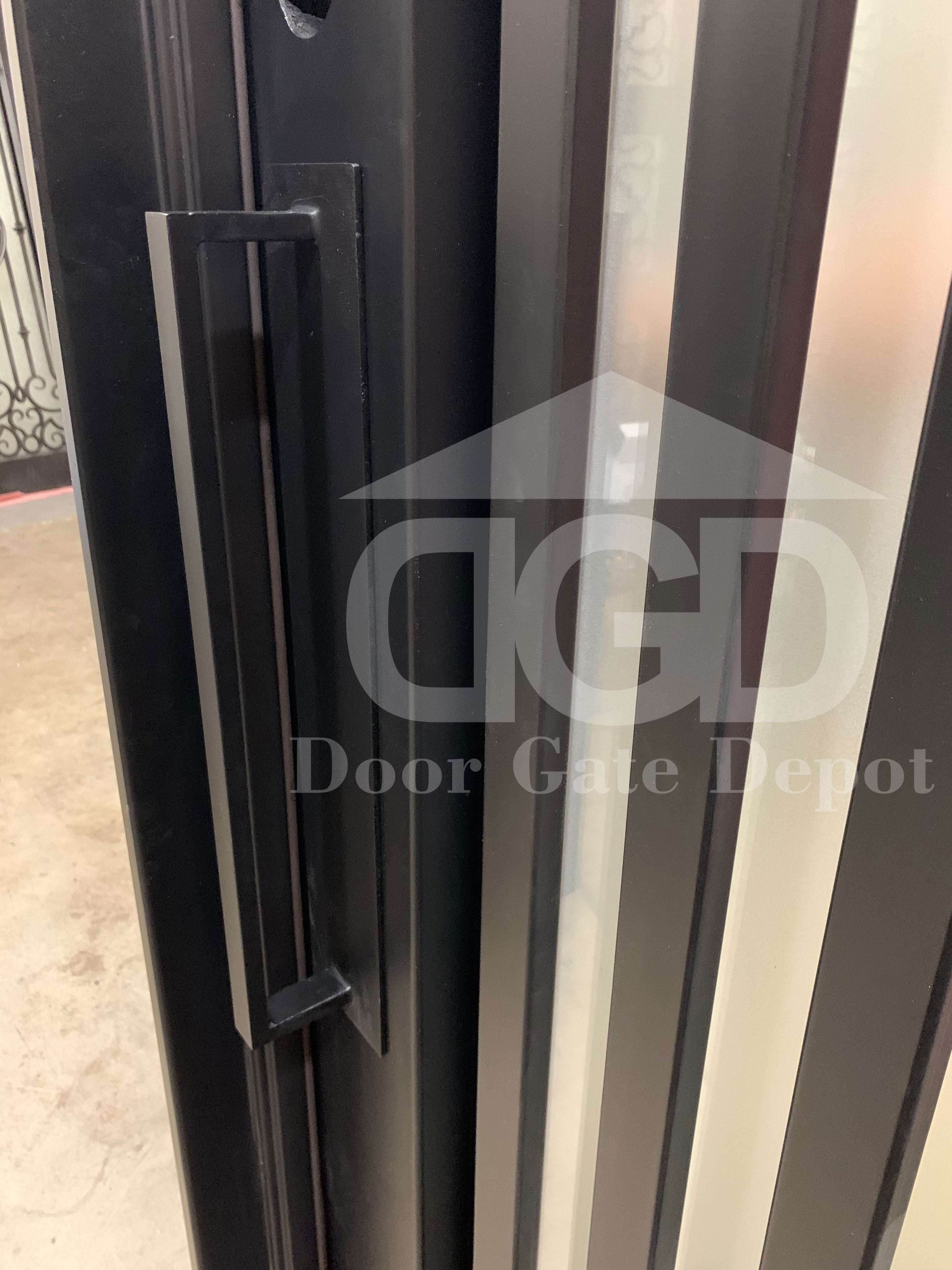 IVY -flat top, prehung, removable bug screen, front entry single wrought iron door- 38x96 Right Hand - Door Gate Depot