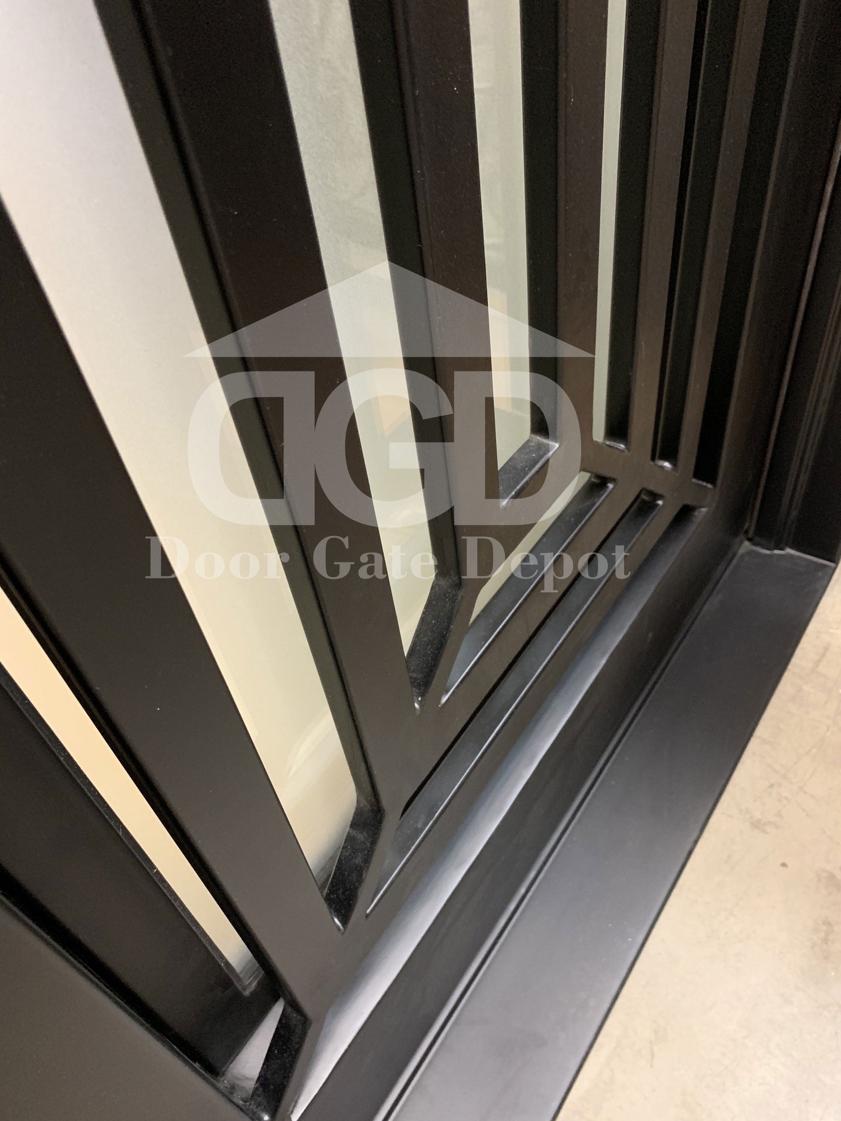 IVY -flat top, prehung, removable bug screen, front entry single wrought iron door- 38x96 Right Hand - Door Gate Depot