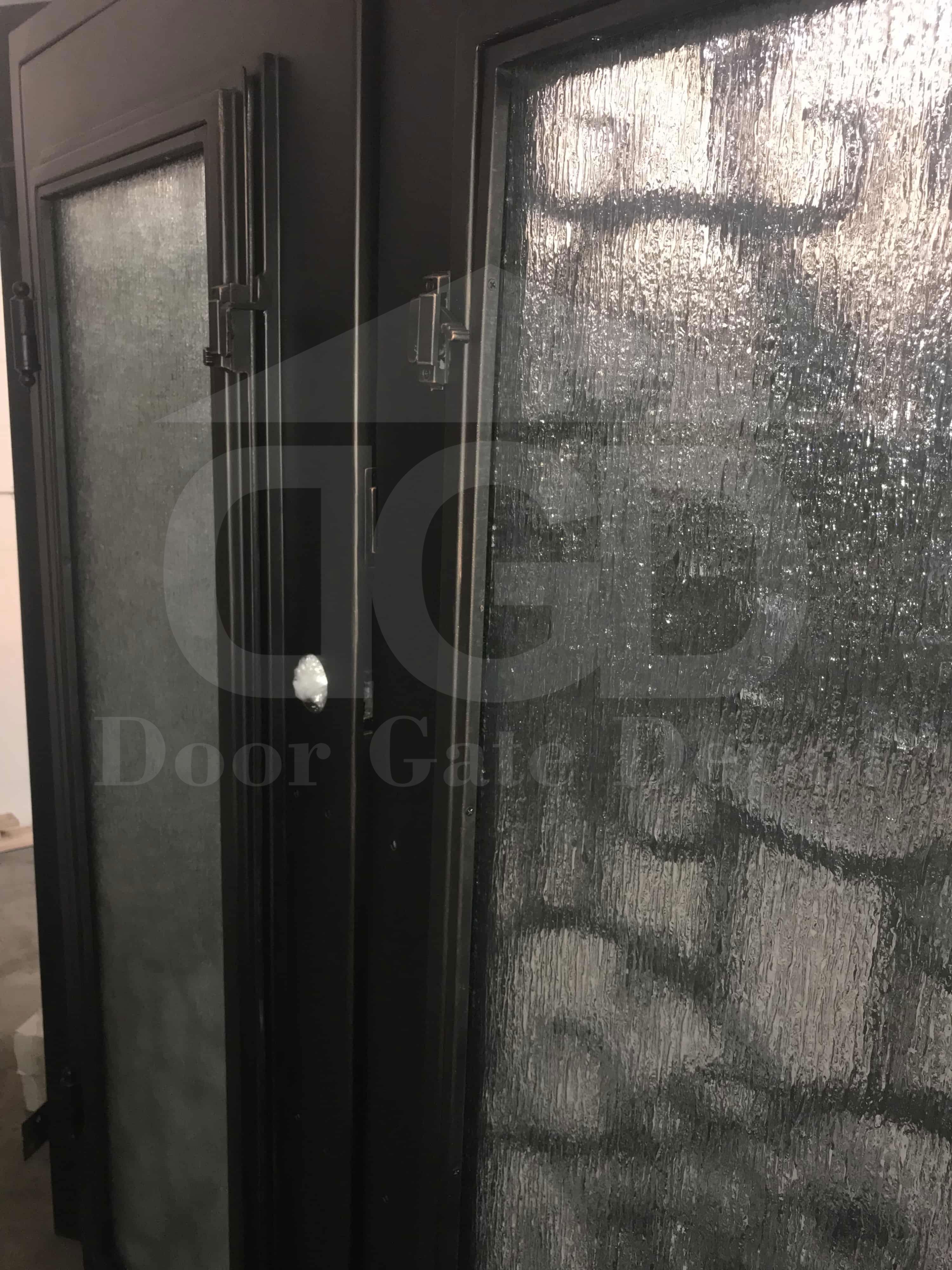 JASMINE- flat top, dual pane tempered glass, bug screens,  wrought iron doors-72x96 Right Hand - Door Gate Depot