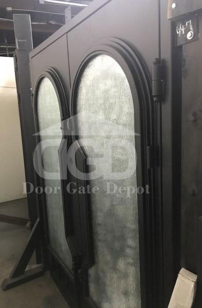 BERGENIA- square top exterior double panel iron doors, bug screens-72x96 Right Hand - Door Gate Depot