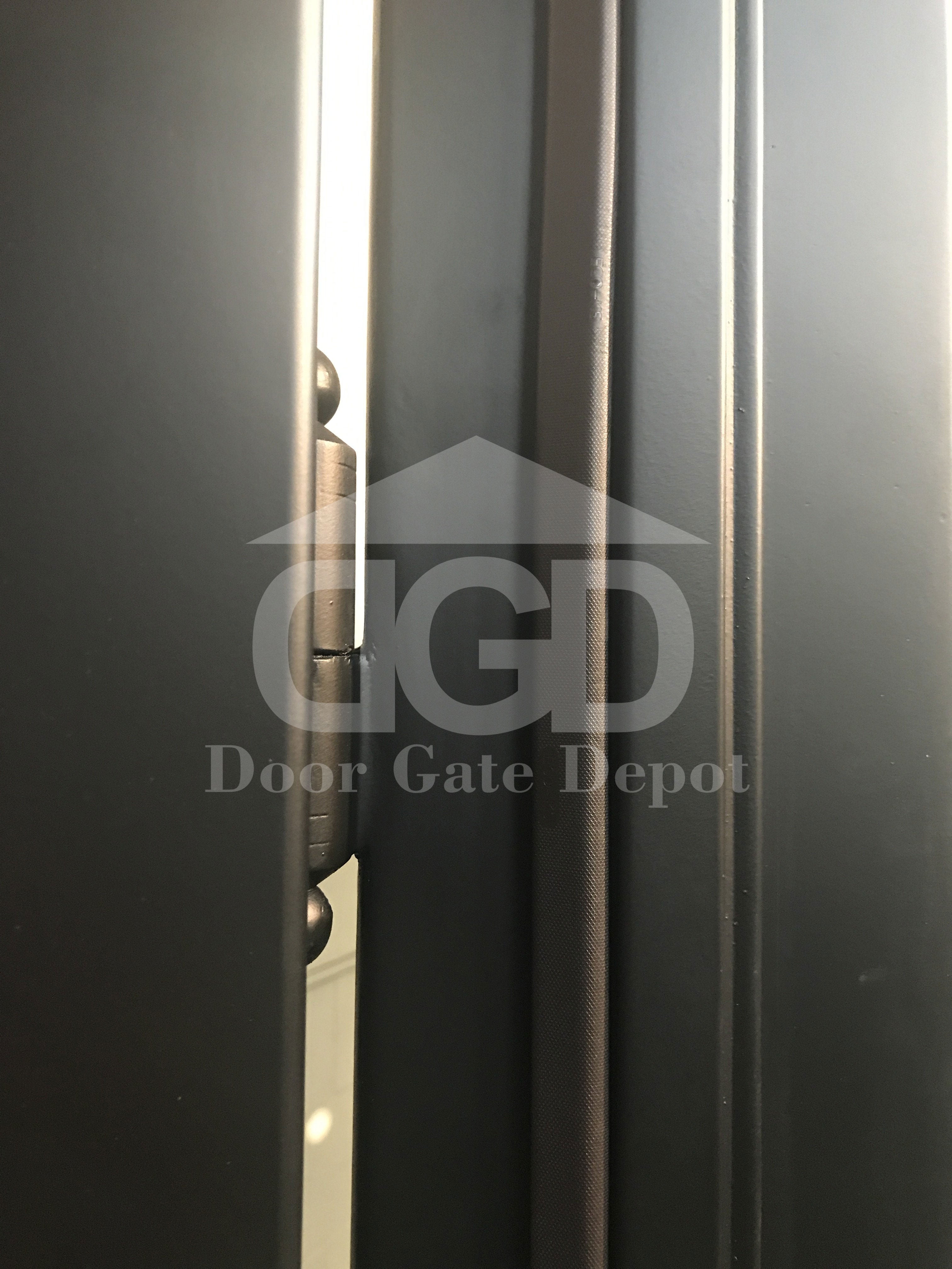 CAMELLIA -flat top, prehung, front entry single wrought iron door- 38x96 Right Hand - Door Gate Depot