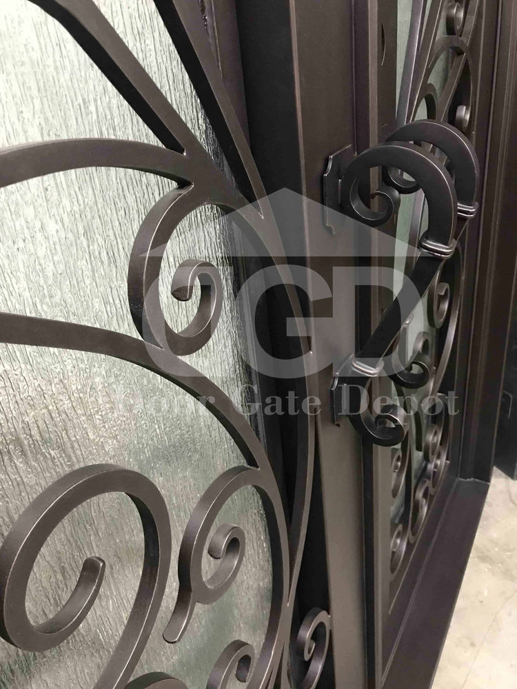 double wrought iron doors