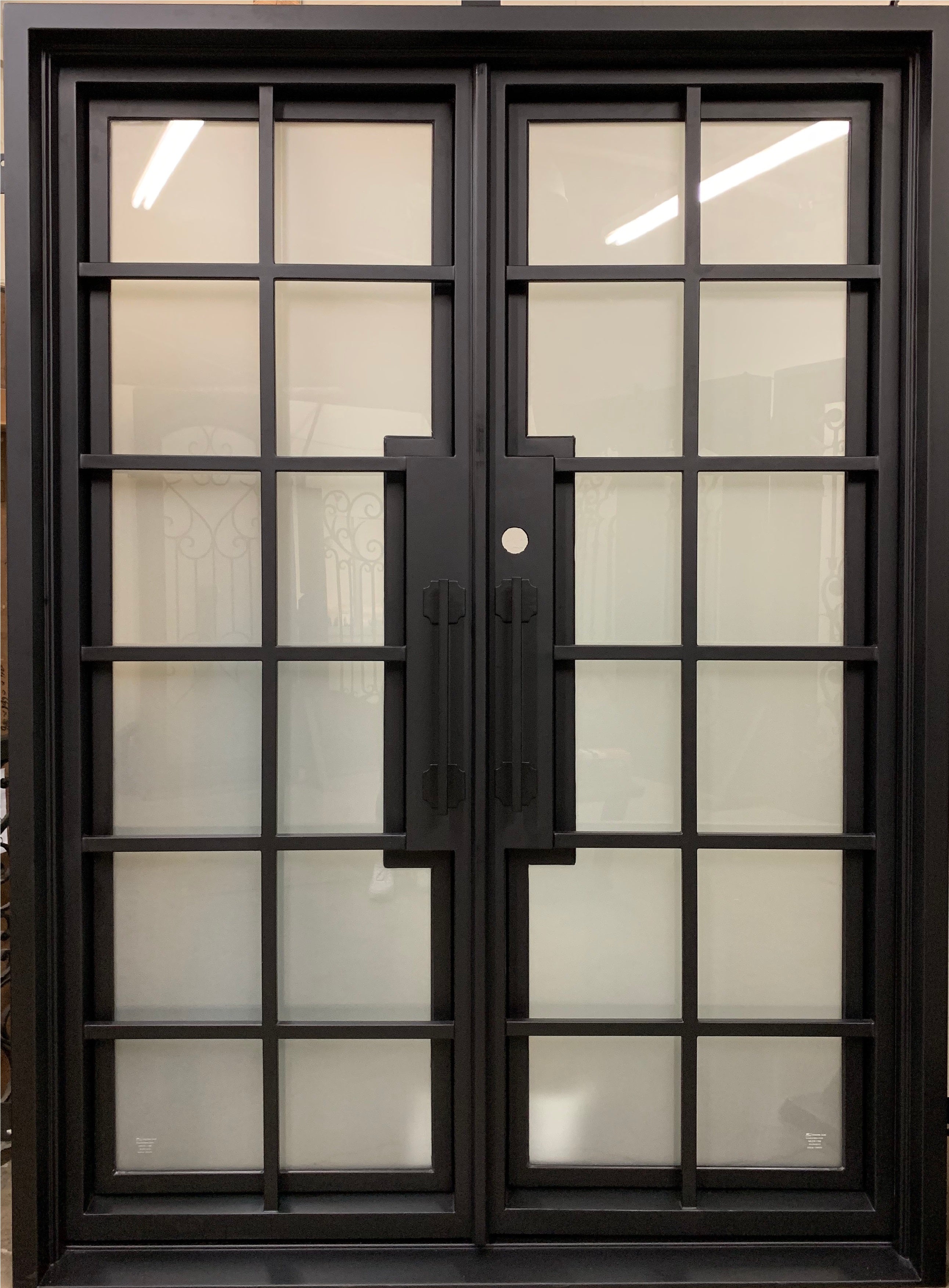 MACE- straight top, pre-hung, bug screens,modern wrought iron doors-61x81 Right Hand - Door Gate Depot