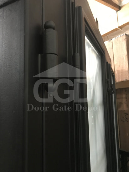 right-hand double iron doors