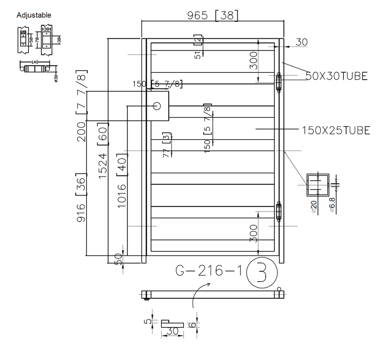 G216- Modern style, Front yard wrought iron gate, Right In-Swing. - Door Gate Depot