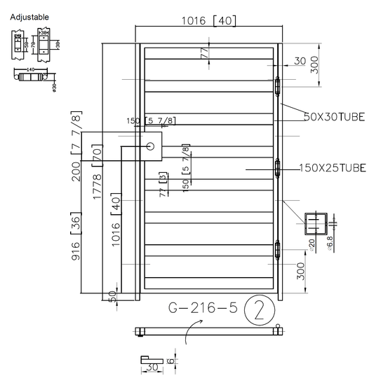 G216- Modern style, Front yard wrought iron gate, Right In-Swing. - Door Gate Depot