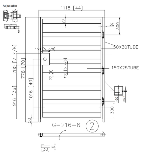 G216- Modern style, Front yard wrought iron gate, Right In-Swing. - Door Gate Depot