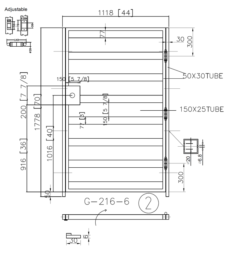 G216- Modern style, Front yard wrought iron gate, Right In-Swing. - Door Gate Depot
