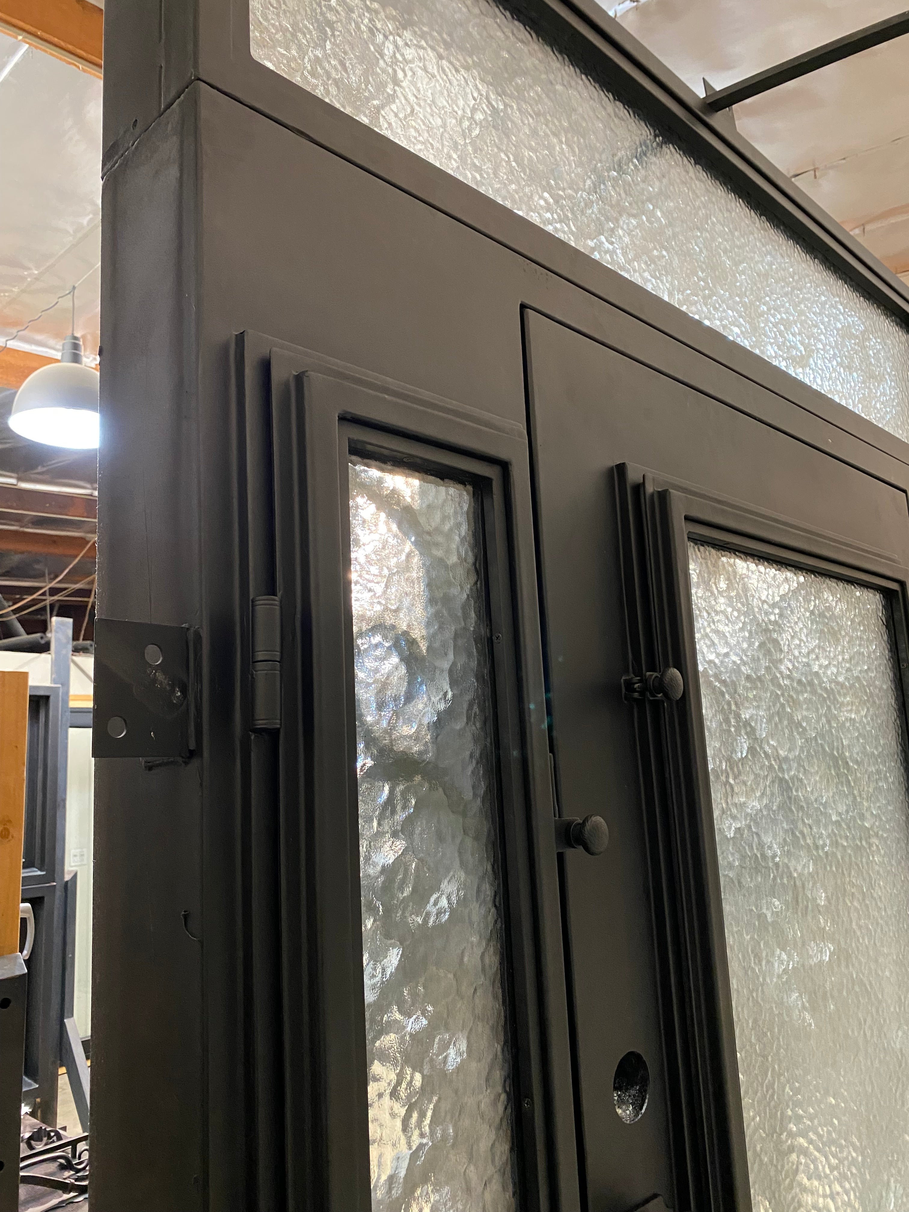 AZALEA - Single Door with sidelights, pre-hung, bug screens, wrought iron door ,38 1/2 x 97- Left Hand - Door Gate Depot