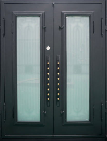 frosted glass iron doors