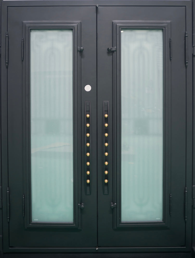 frosted glass iron doors