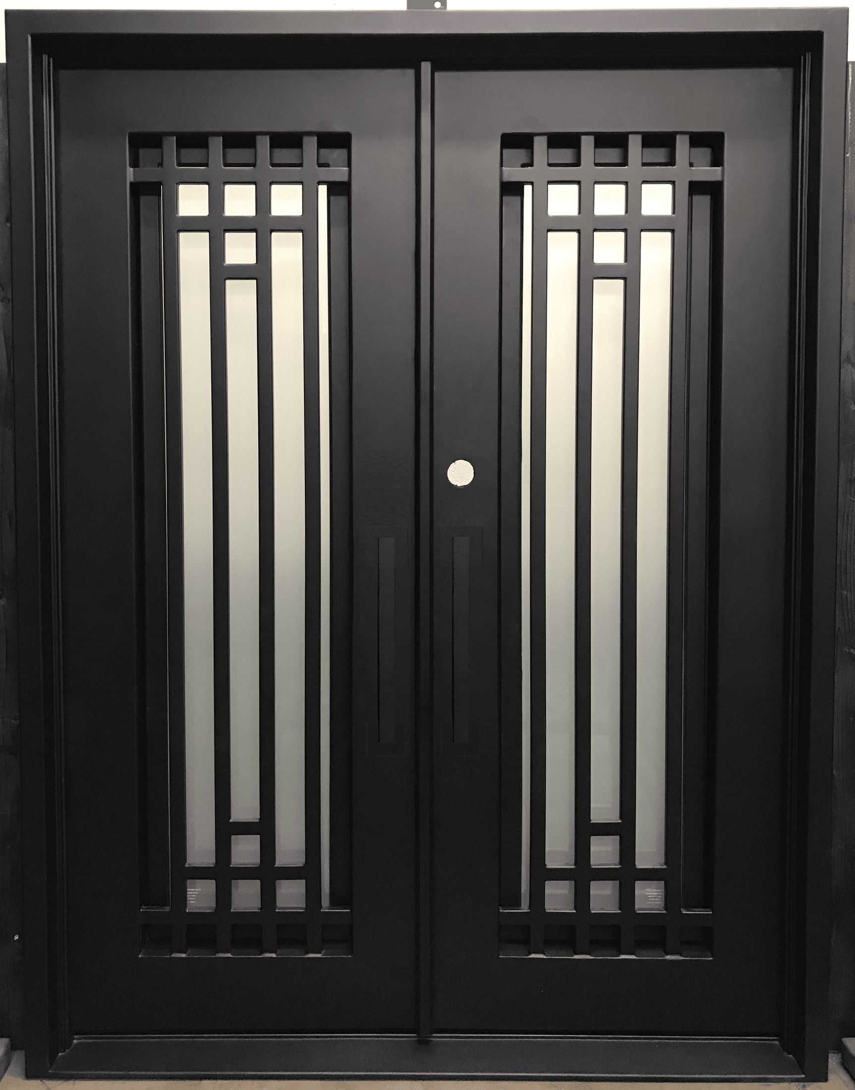 OLIVE-  square top, modern design, bug screens, wrought iron doors-72X96 Right Hand - Luxe Iron Doors 